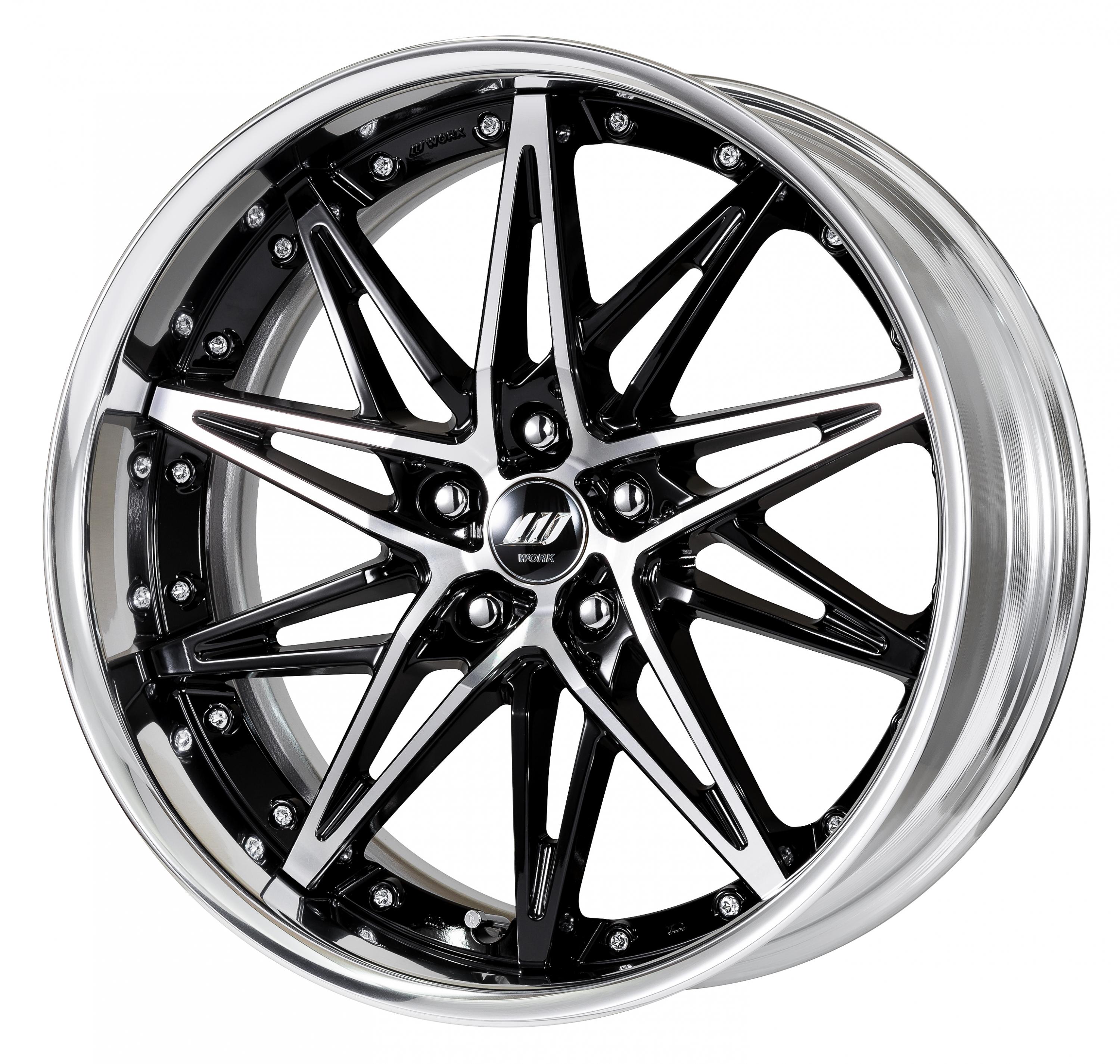 Black Cut Clear (BP) 20inch  Black W emblem Center cap 